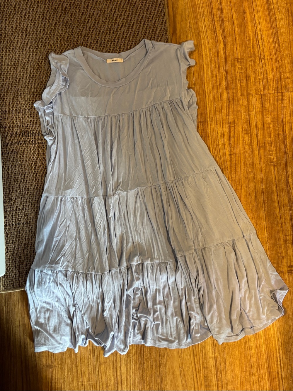 Women’s Light Blue Tiered Ruffle Sleeve Dress